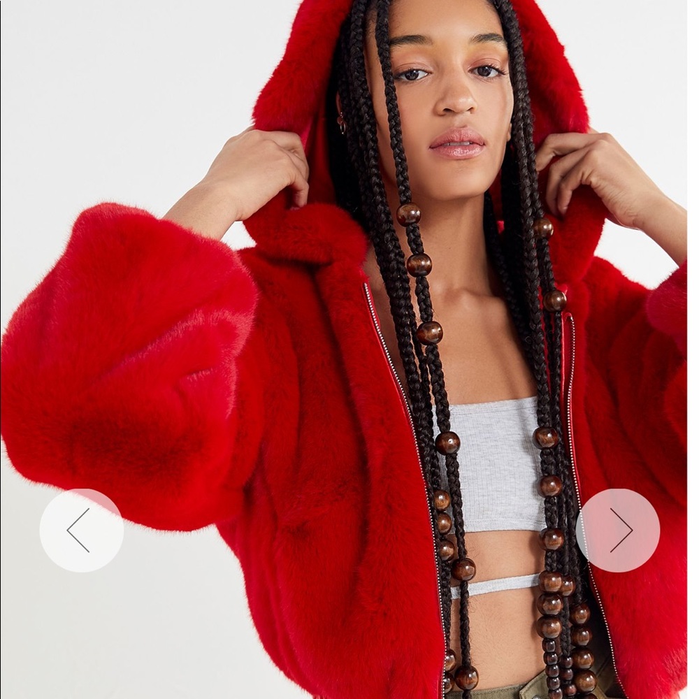 I.AM.GIA Faux Fur cropped jacket size XS